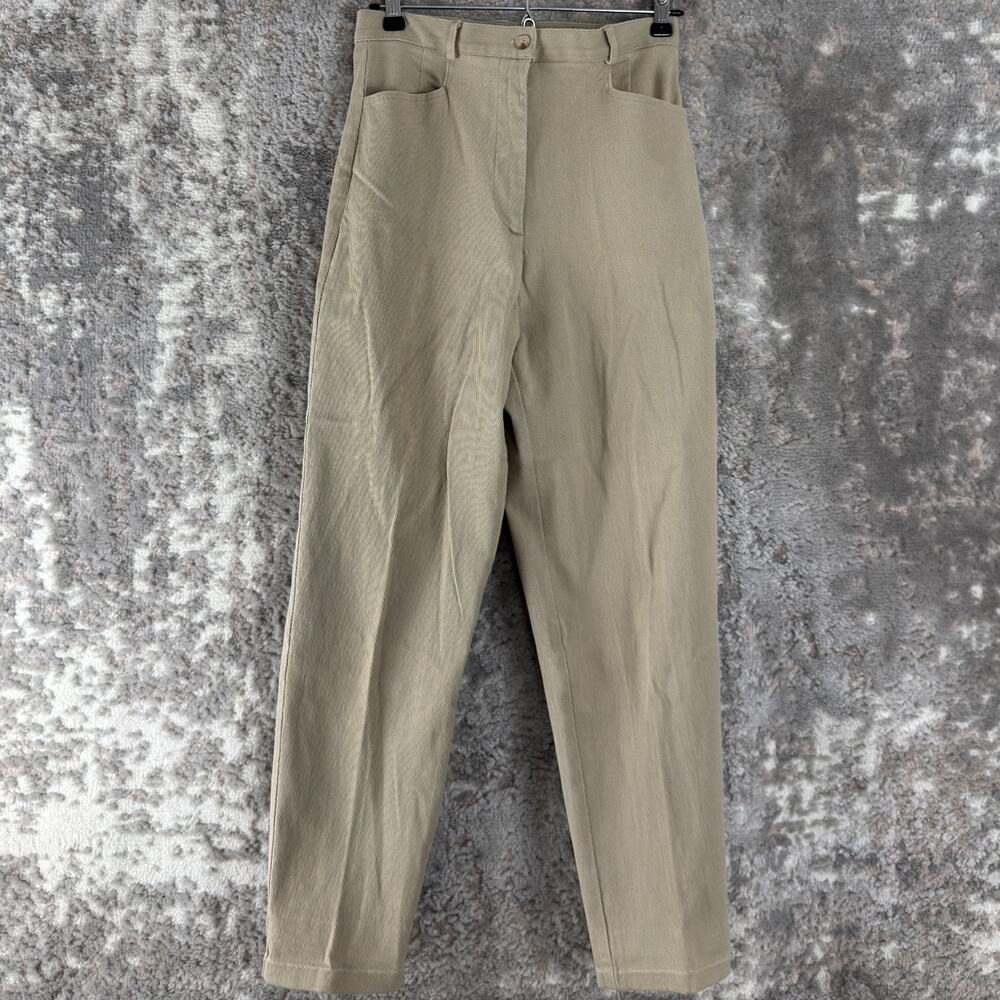 Nordstrom Size 6 Stretch Casual‎ Pants Beige Button Zip Pocket Preppy